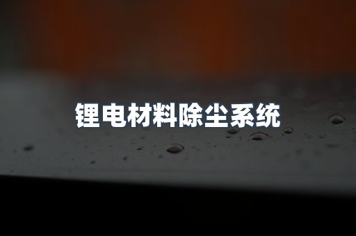 锂电材料除尘系统